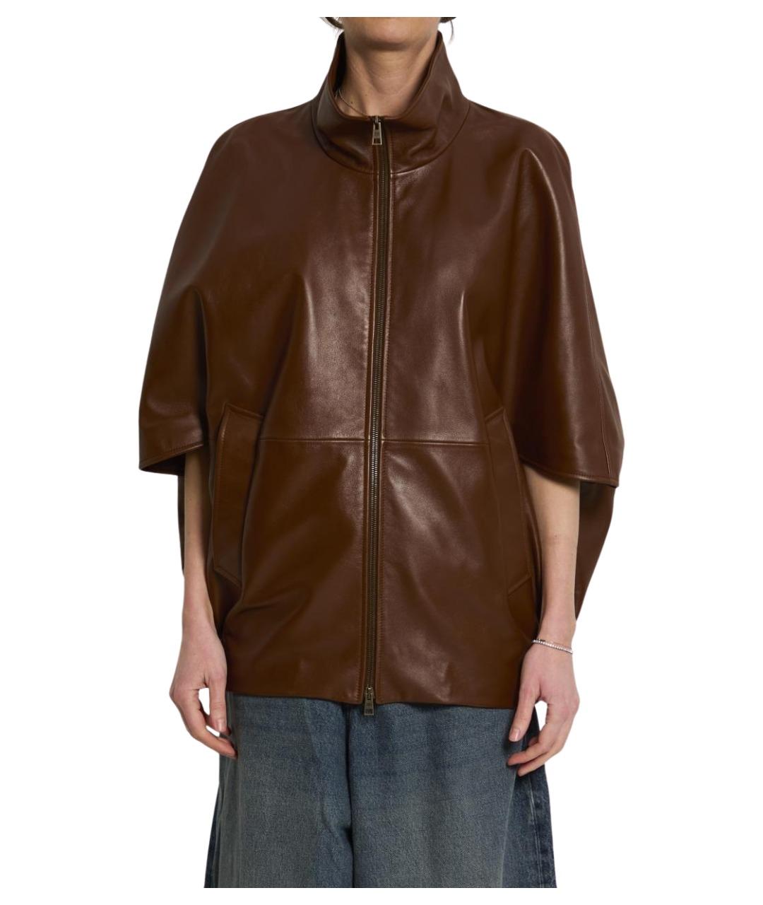 BALENCIAGA Коричневая кожаная куртка, фото 1