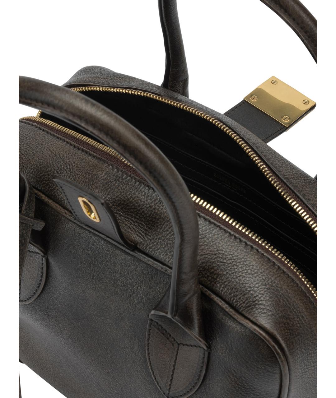 GOLDEN GOOSE DELUXE BRAND Коричневая кожаная сумка с короткими ручками, фото 5