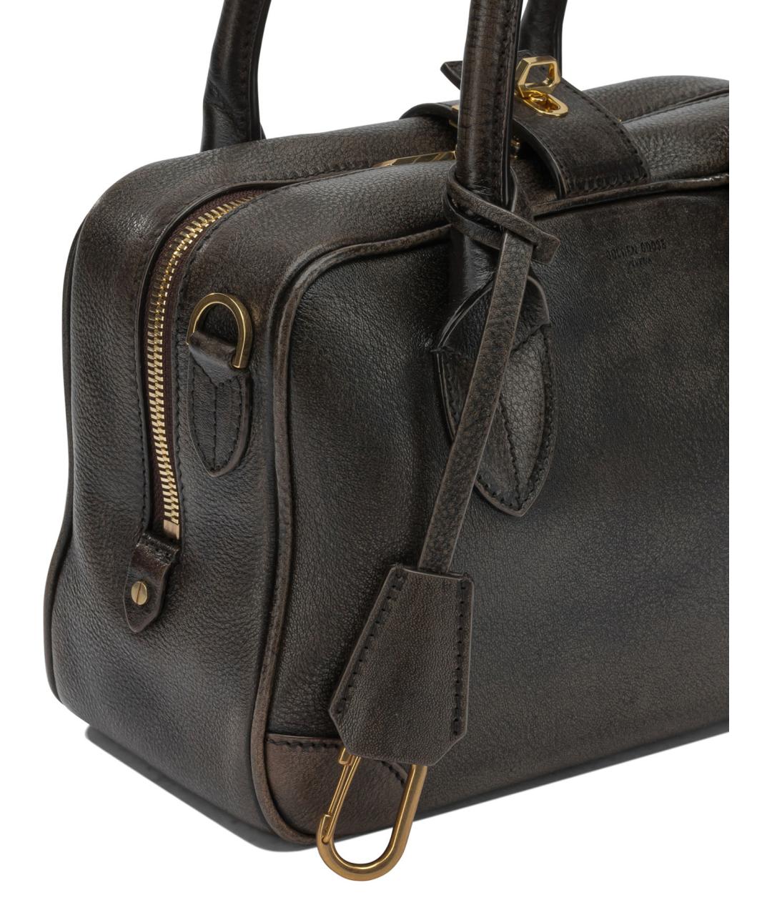 GOLDEN GOOSE DELUXE BRAND Коричневая кожаная сумка с короткими ручками, фото 4