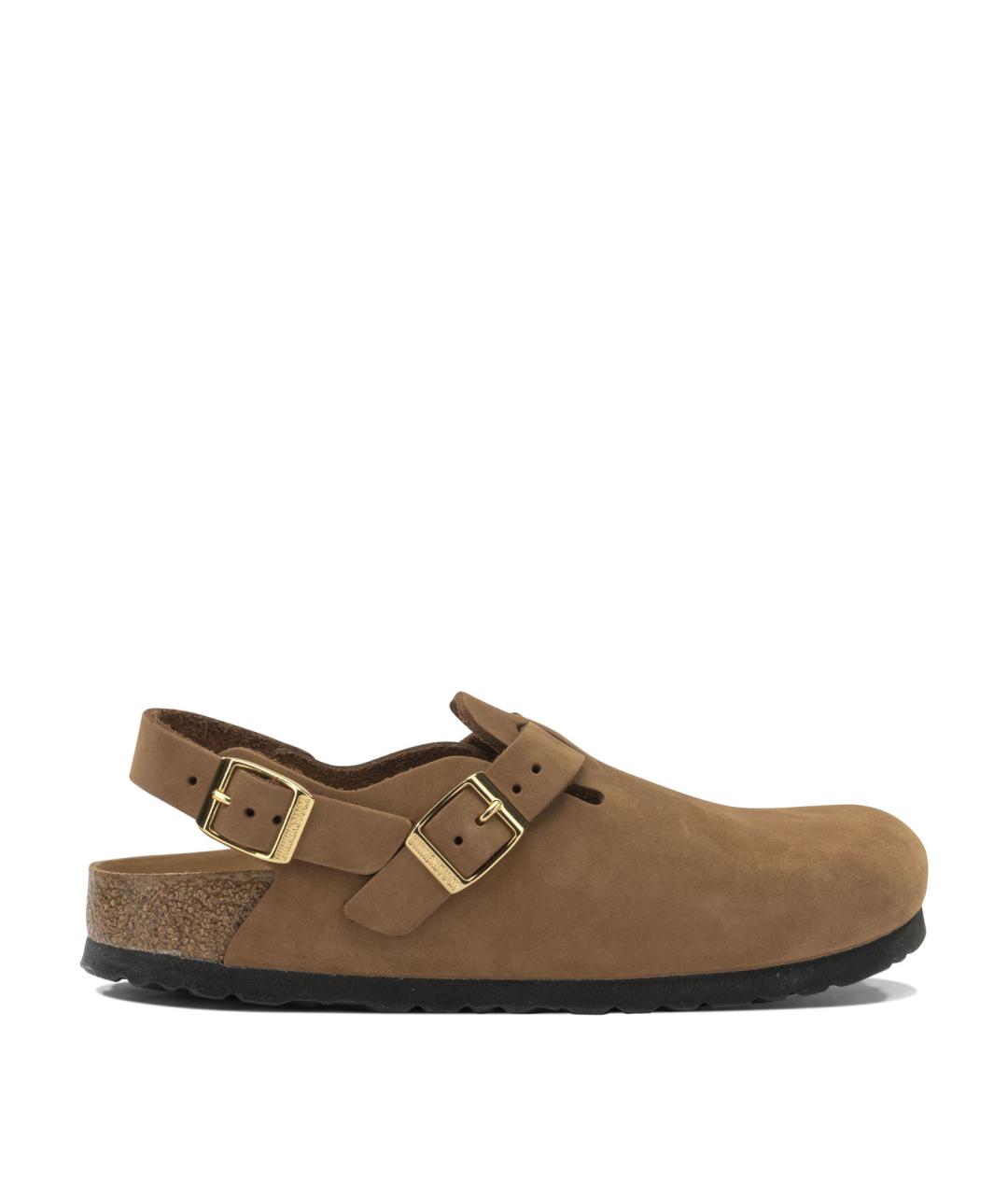 BIRKENSTOCK Коричневые замшевые сабо, фото 1