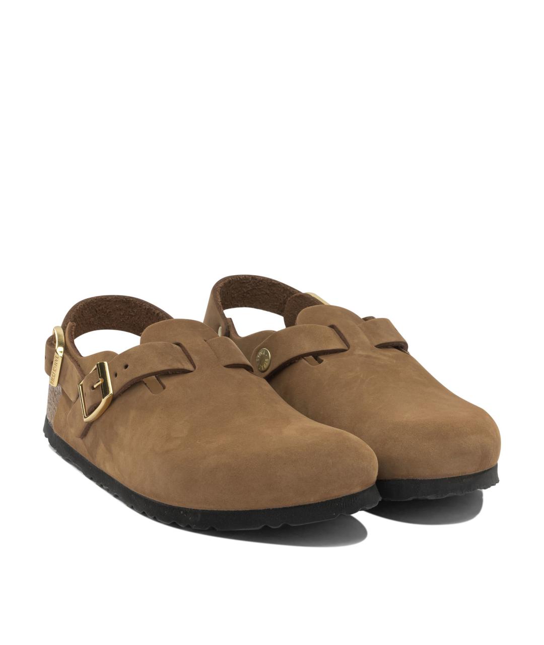 BIRKENSTOCK Коричневые замшевые сабо, фото 3