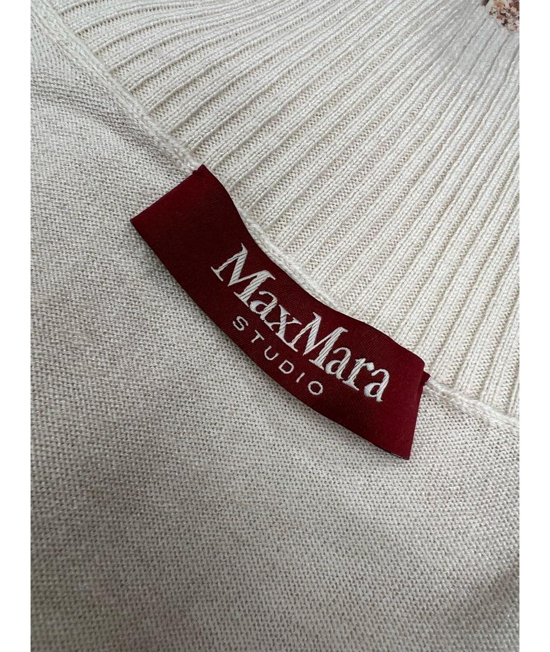 'S MAX MARA Бежевый шерстяной джемпер / свитер, фото 3