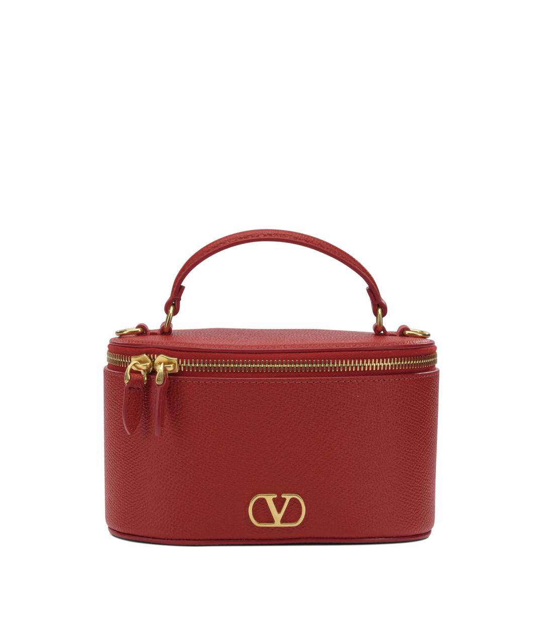 VALENTINO Красная кожаная сумка с короткими ручками, фото 1