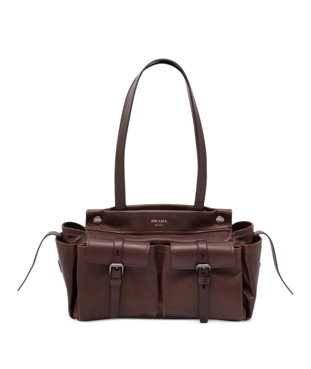 PRADA Коричневая кожаная сумка тоут, фото 1