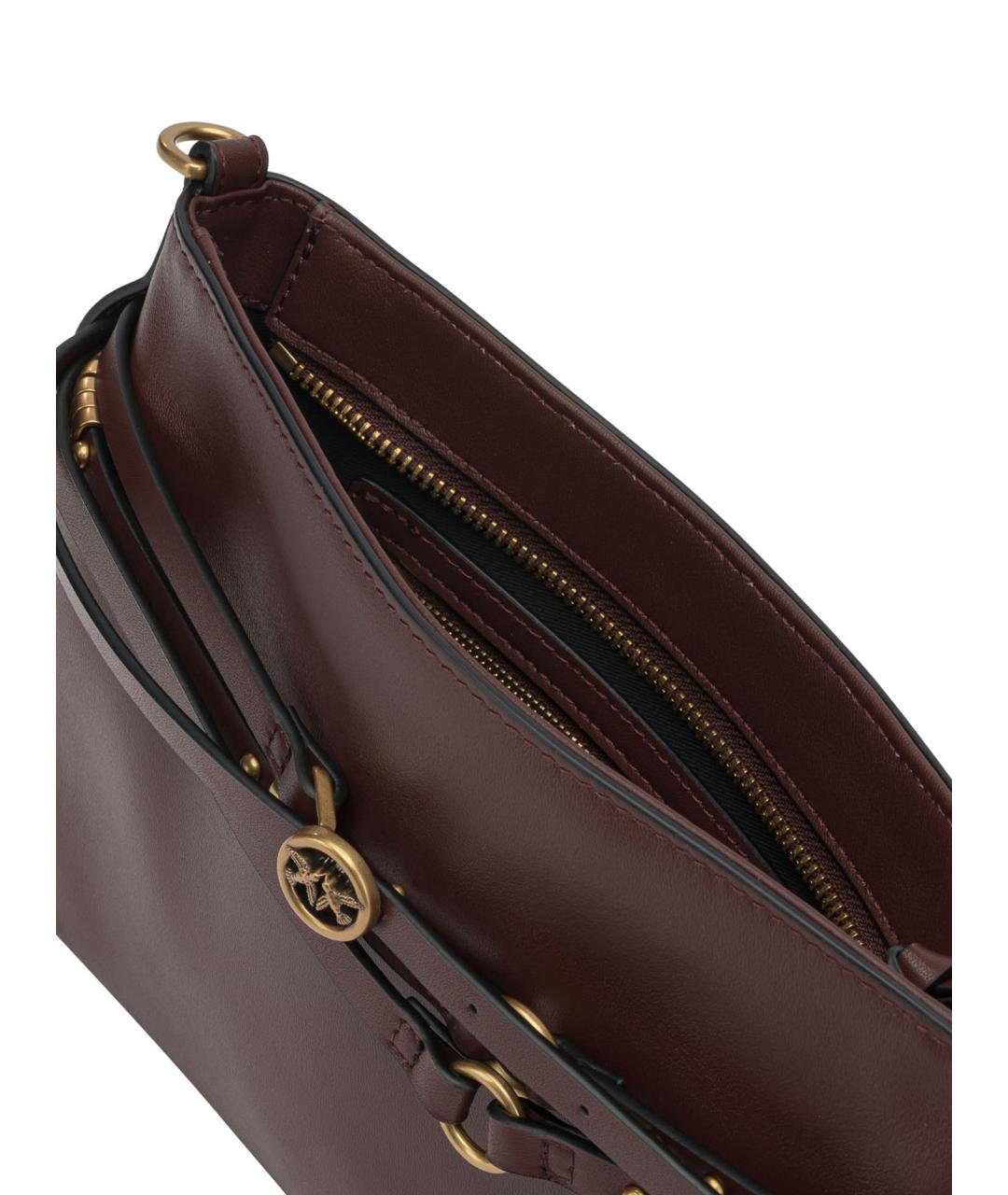 PINKO Бордовая кожаная сумка через плечо, фото 5