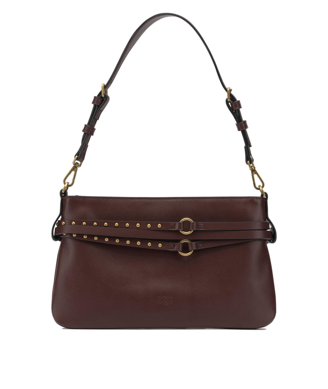 PINKO Бордовая кожаная сумка через плечо, фото 3