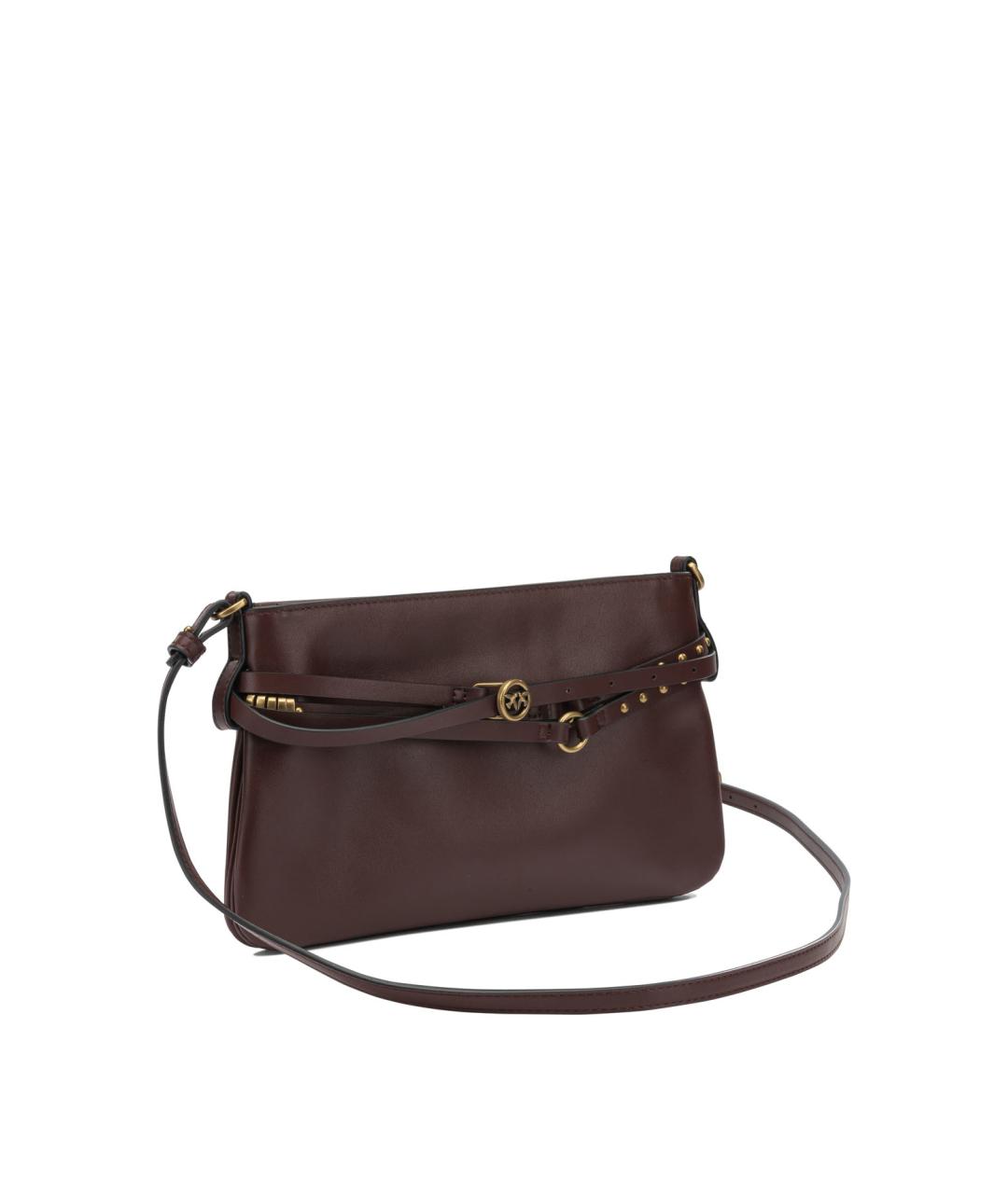 PINKO Бордовая кожаная сумка через плечо, фото 2