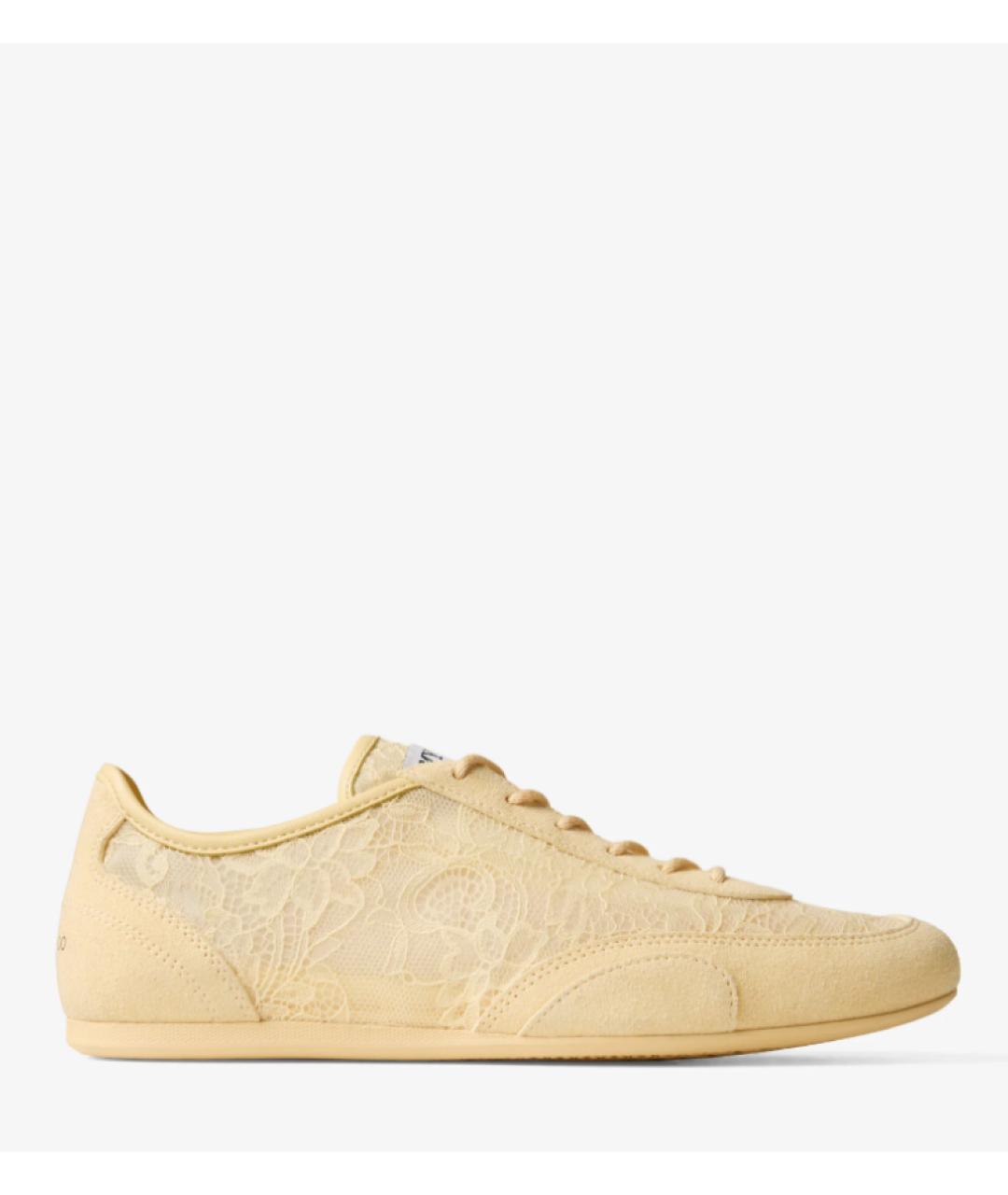 JIMMY CHOO Желтые текстильные кеды, фото 7