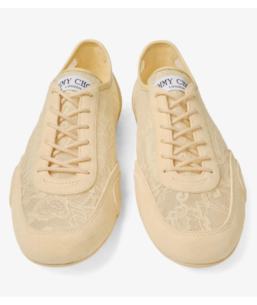 JIMMY CHOO Желтые текстильные кеды, фото 4