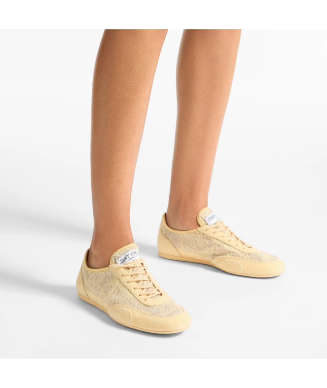JIMMY CHOO Желтые текстильные кеды, фото 6
