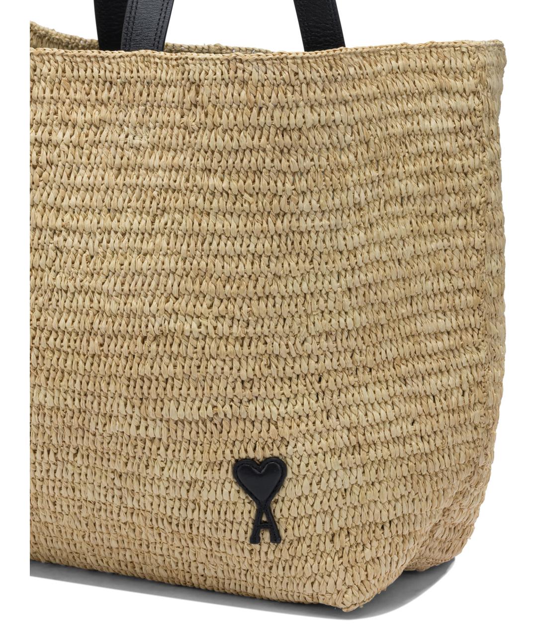 Ami Paris Бежевая пелетеная сумка через плечо, фото 4