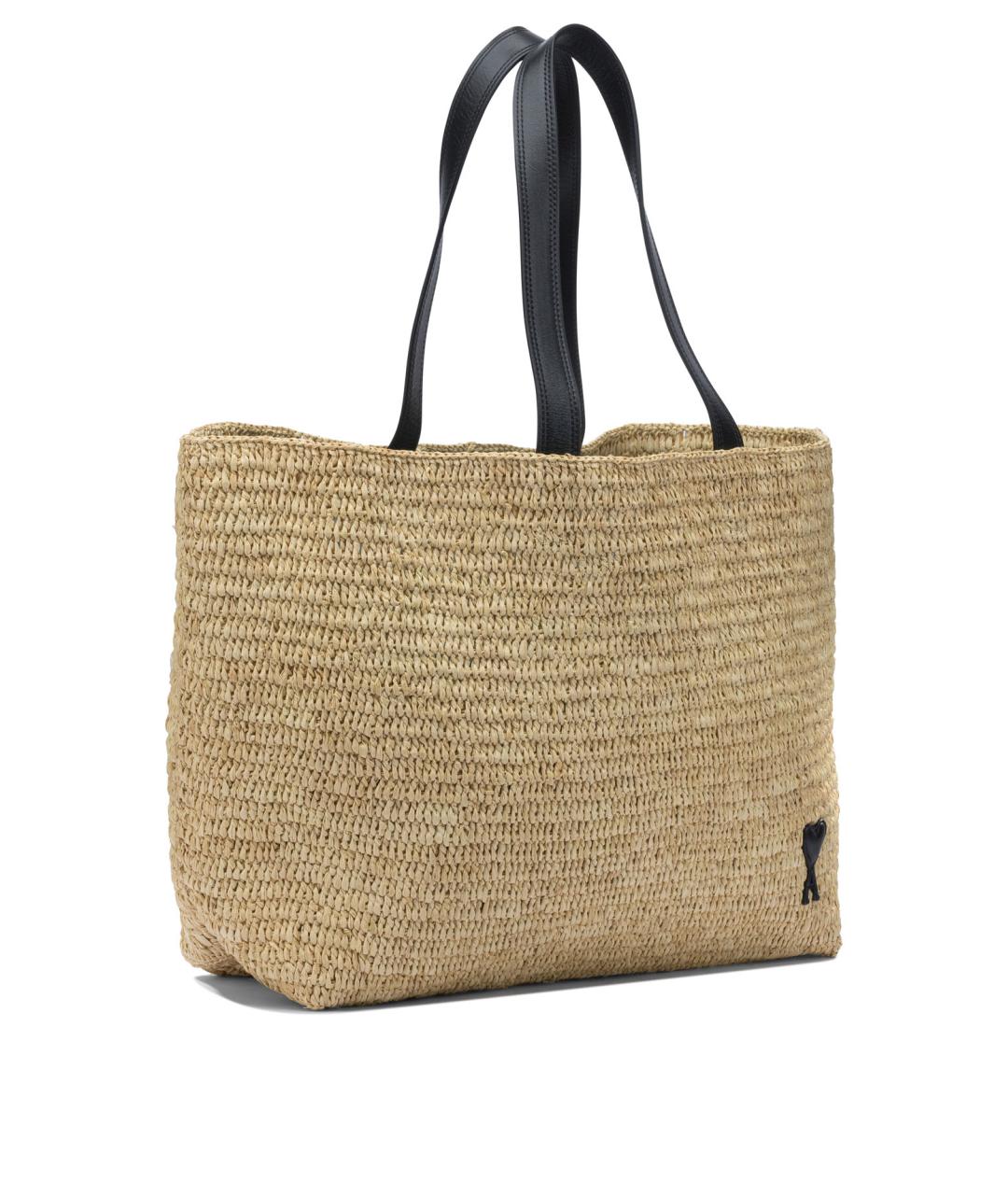 Ami Paris Бежевая пелетеная сумка через плечо, фото 2