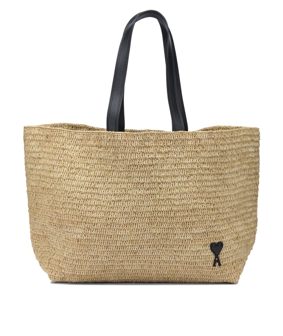 Ami Paris Бежевая пелетеная сумка через плечо, фото 1