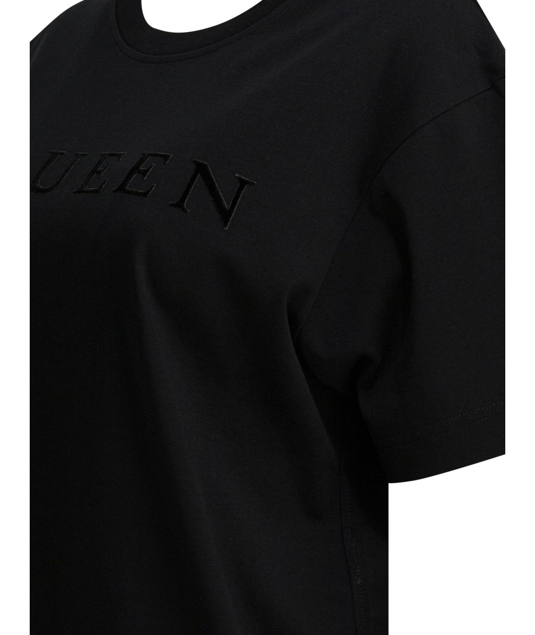 ALEXANDER MCQUEEN Черная хлопковая футболка, фото 4