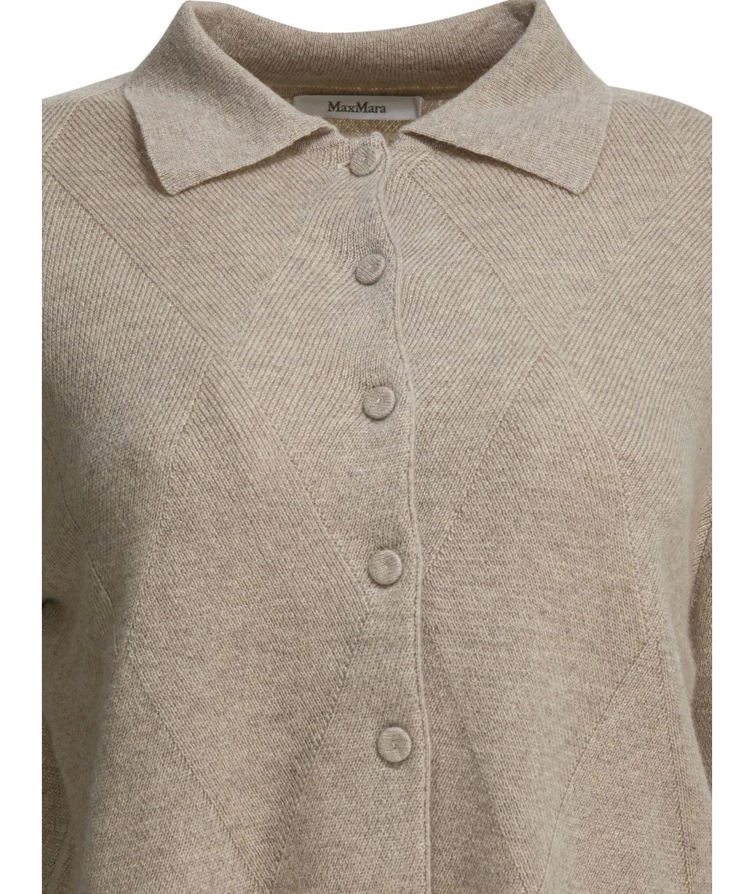 MAX MARA Бежевый кашемировый кардиган, фото 3