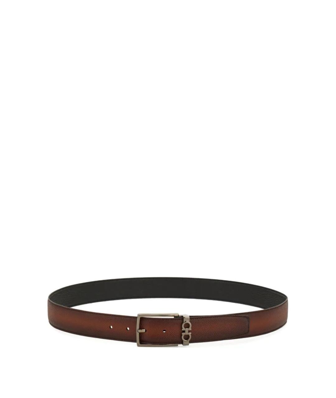 FERRAGAMO Коричневый кожаный ремень, фото 1