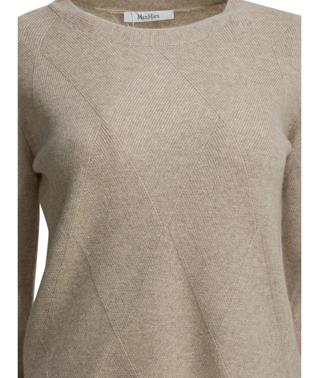 MAX MARA Бежевый кашемировый джемпер / свитер, фото 3