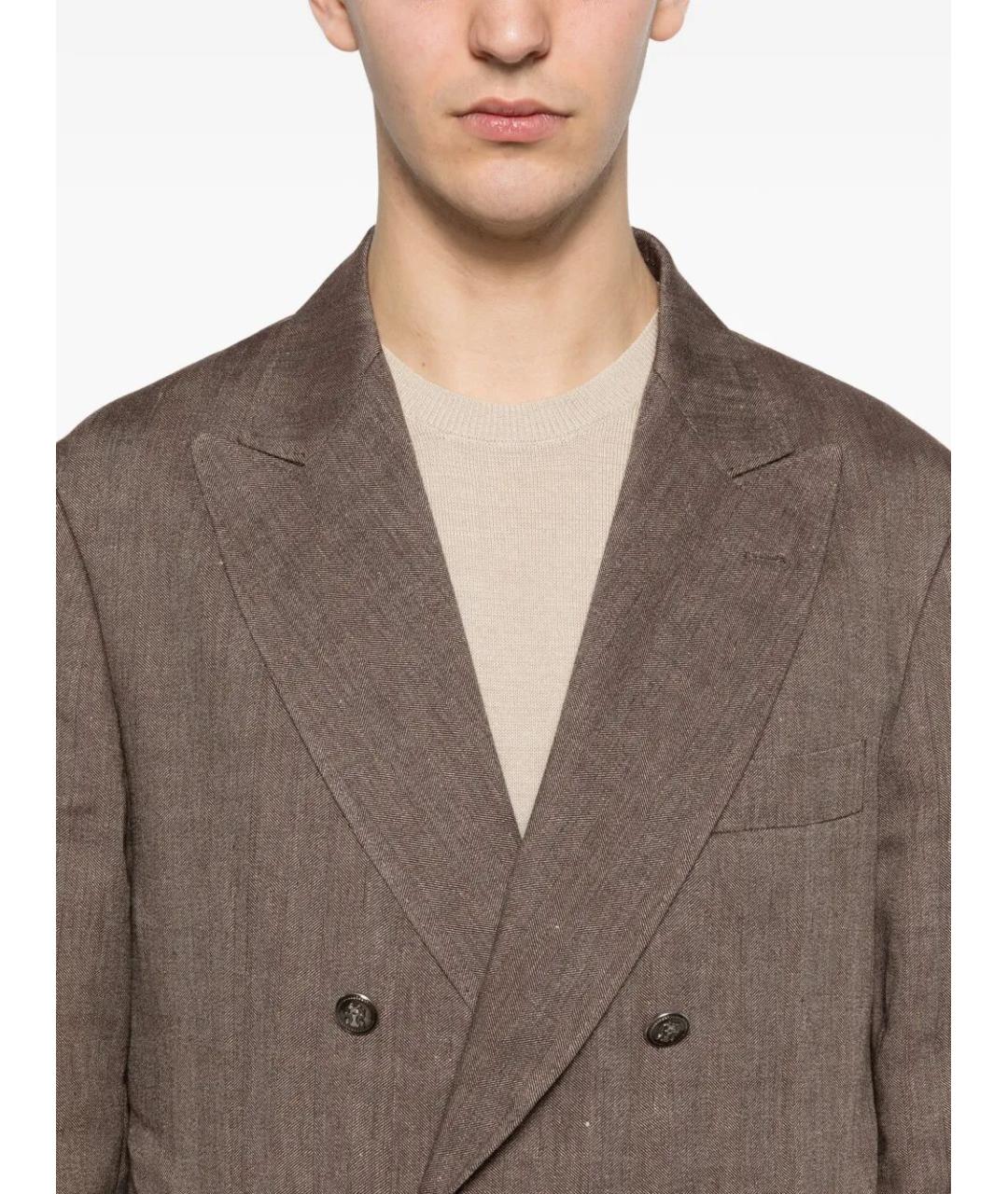 BRUNELLO CUCINELLI Коричневый классический костюм, фото 4