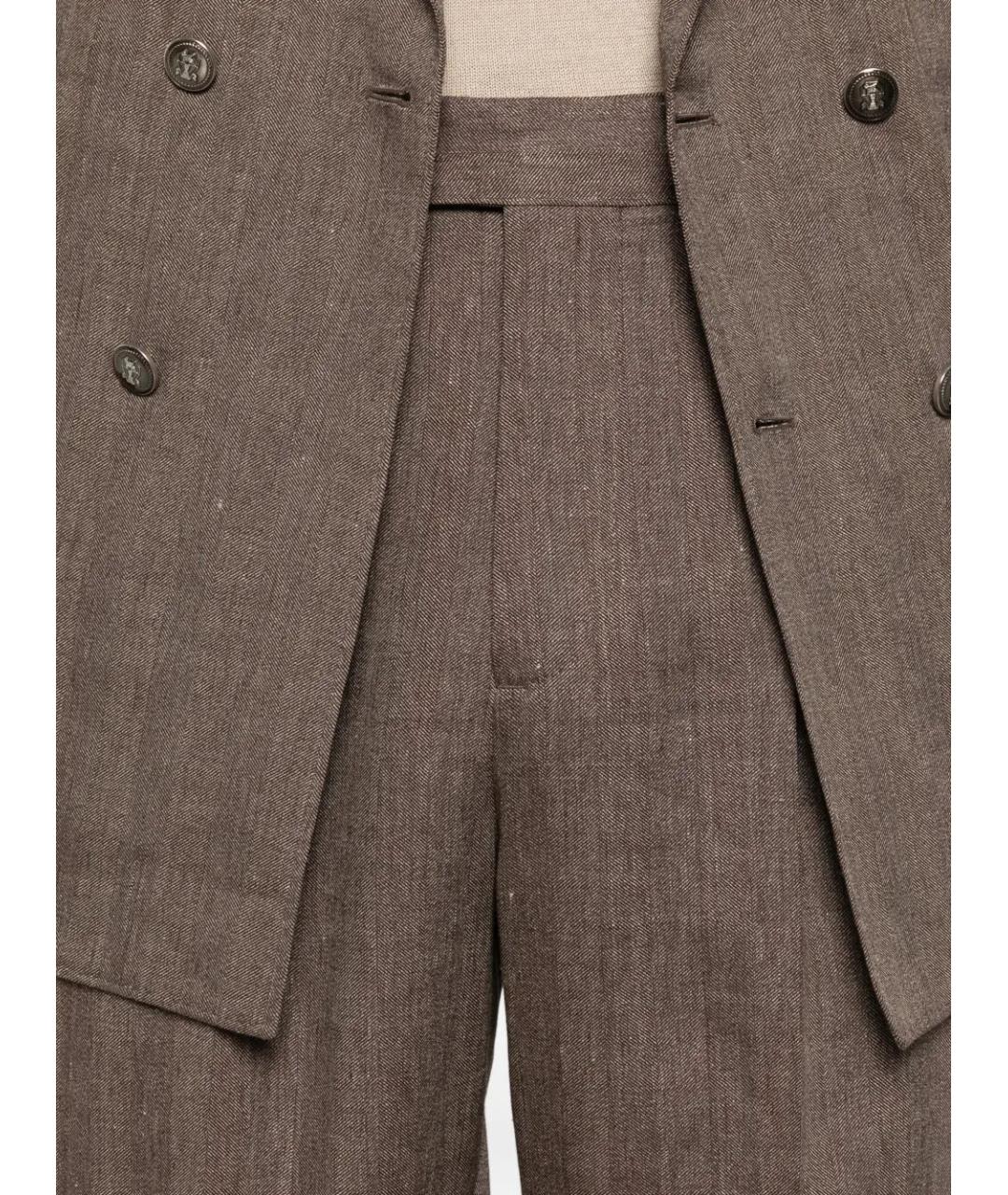 BRUNELLO CUCINELLI Коричневый классический костюм, фото 5