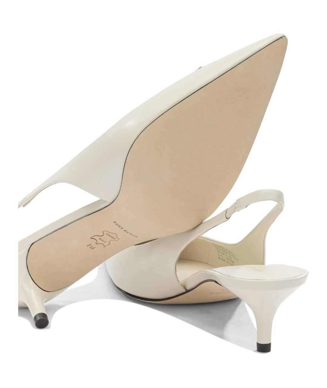 TORY BURCH Белые кожаные туфли, фото 5