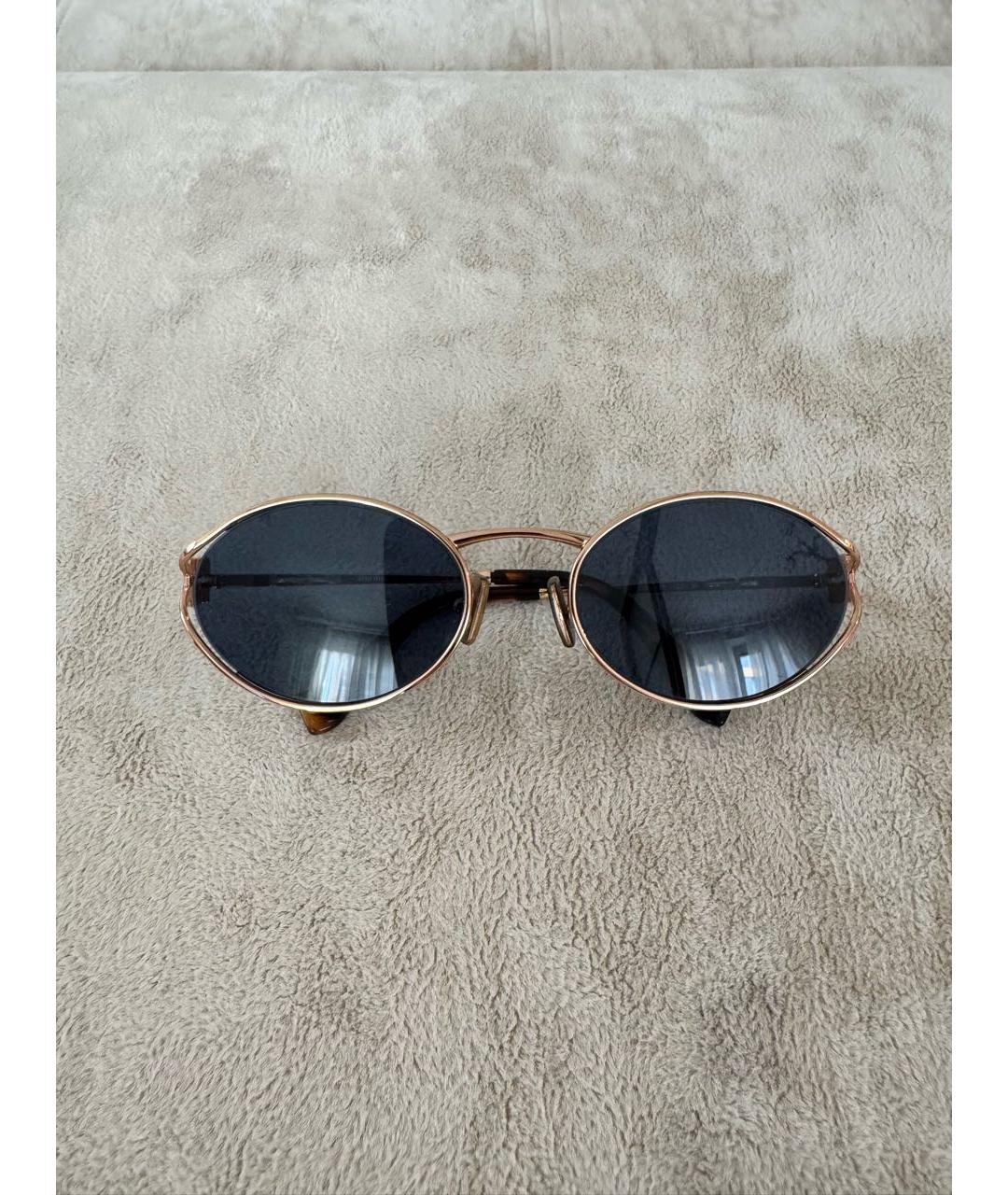 MIU MIU Золотые металлические солнцезащитные очки, фото 5