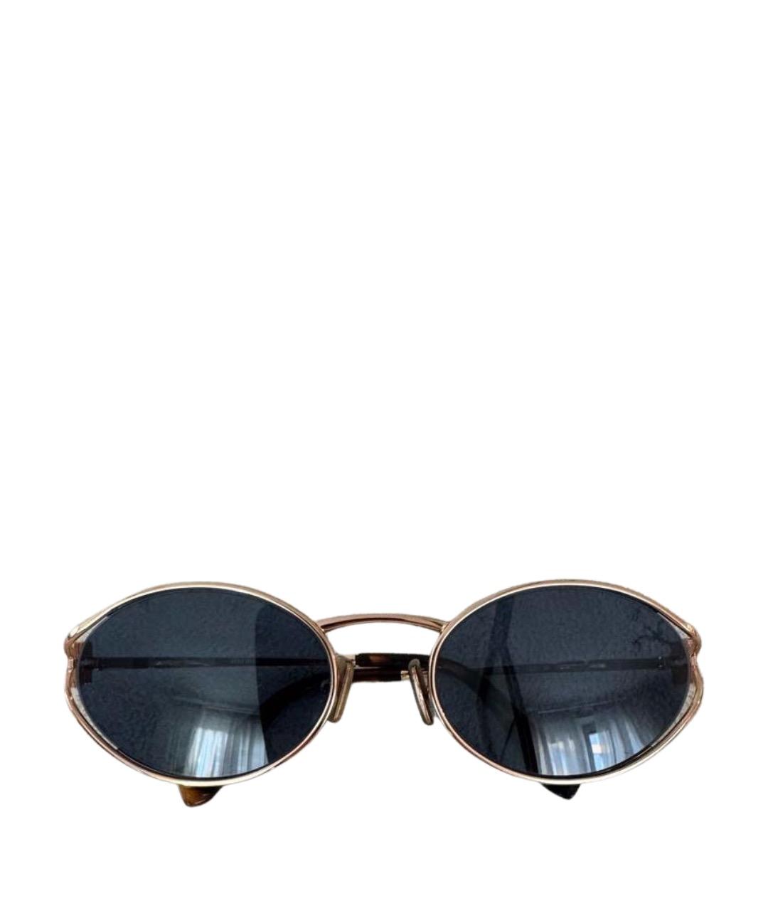 MIU MIU Золотые металлические солнцезащитные очки, фото 1