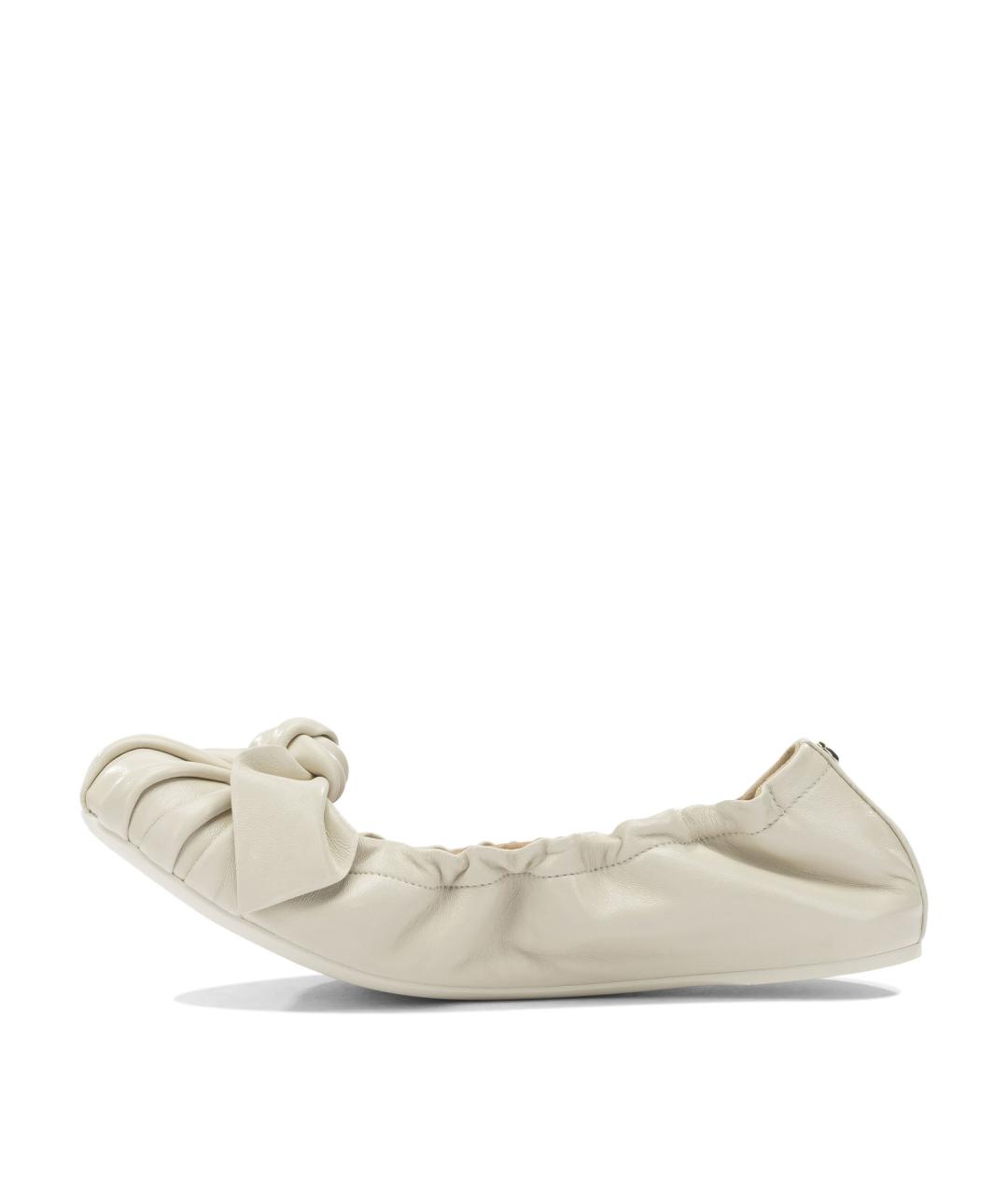 FERRAGAMO Белые кожаные балетки, фото 3
