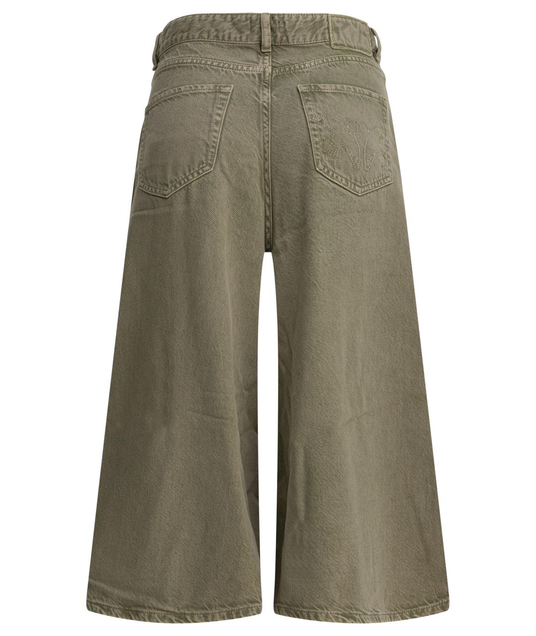 PINKO Зеленые хлопковые прямые джинсы, фото 2