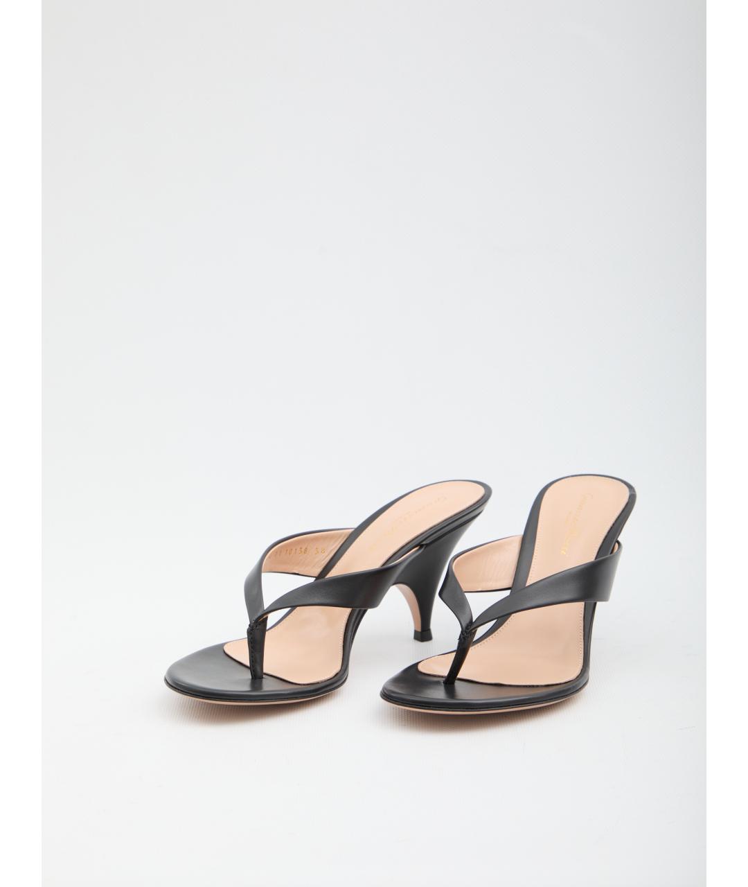 GIANVITO ROSSI Черные кожаные сандалии, фото 2