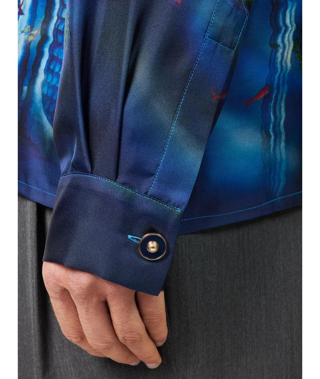CASABLANCA Синяя шелковая кэжуал рубашка, фото 4