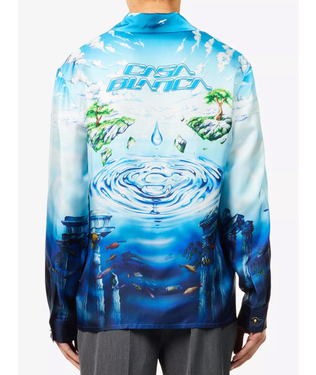 CASABLANCA Синяя шелковая кэжуал рубашка, фото 3