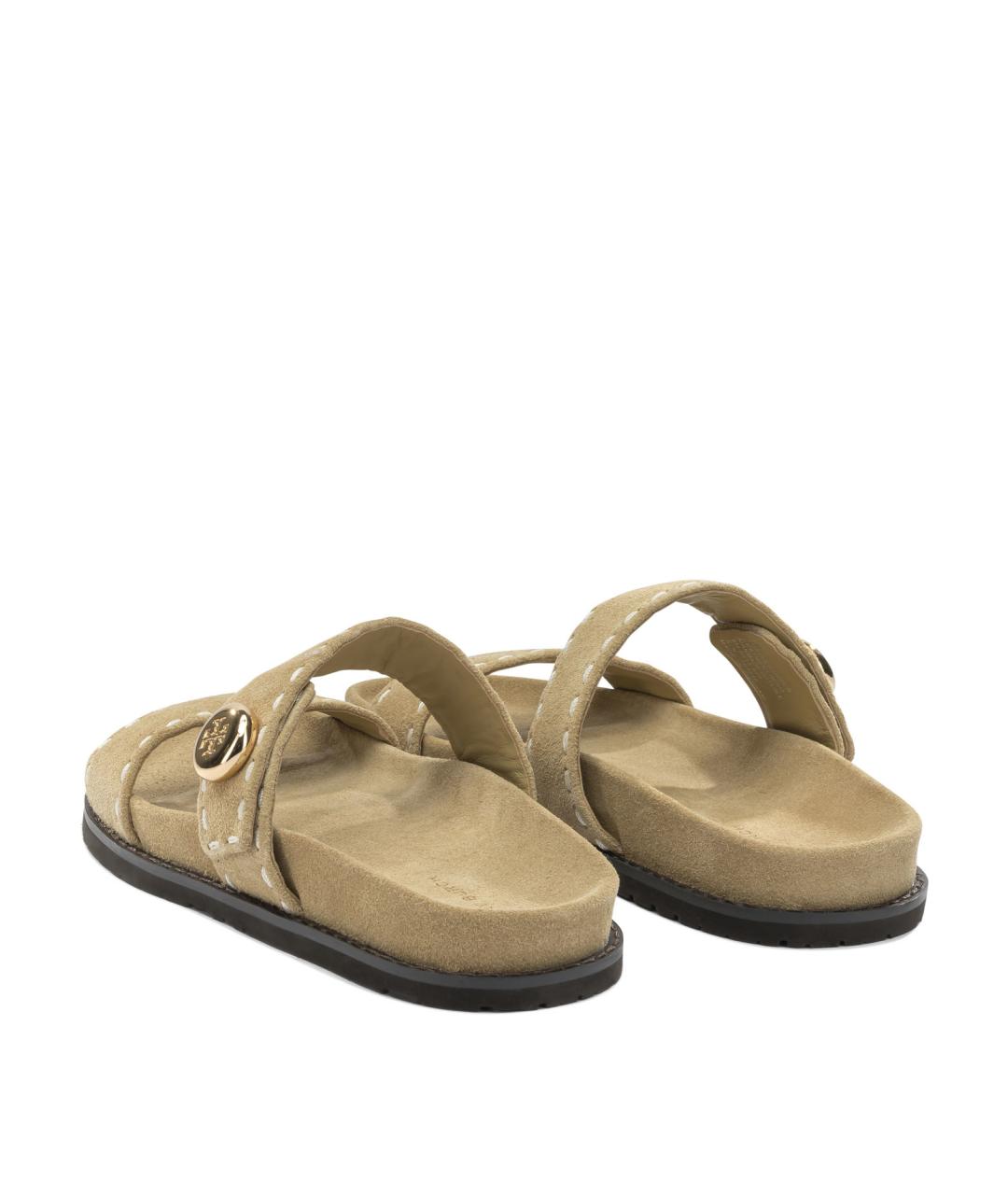 TORY BURCH Бежевые замшевые сандалии, фото 4