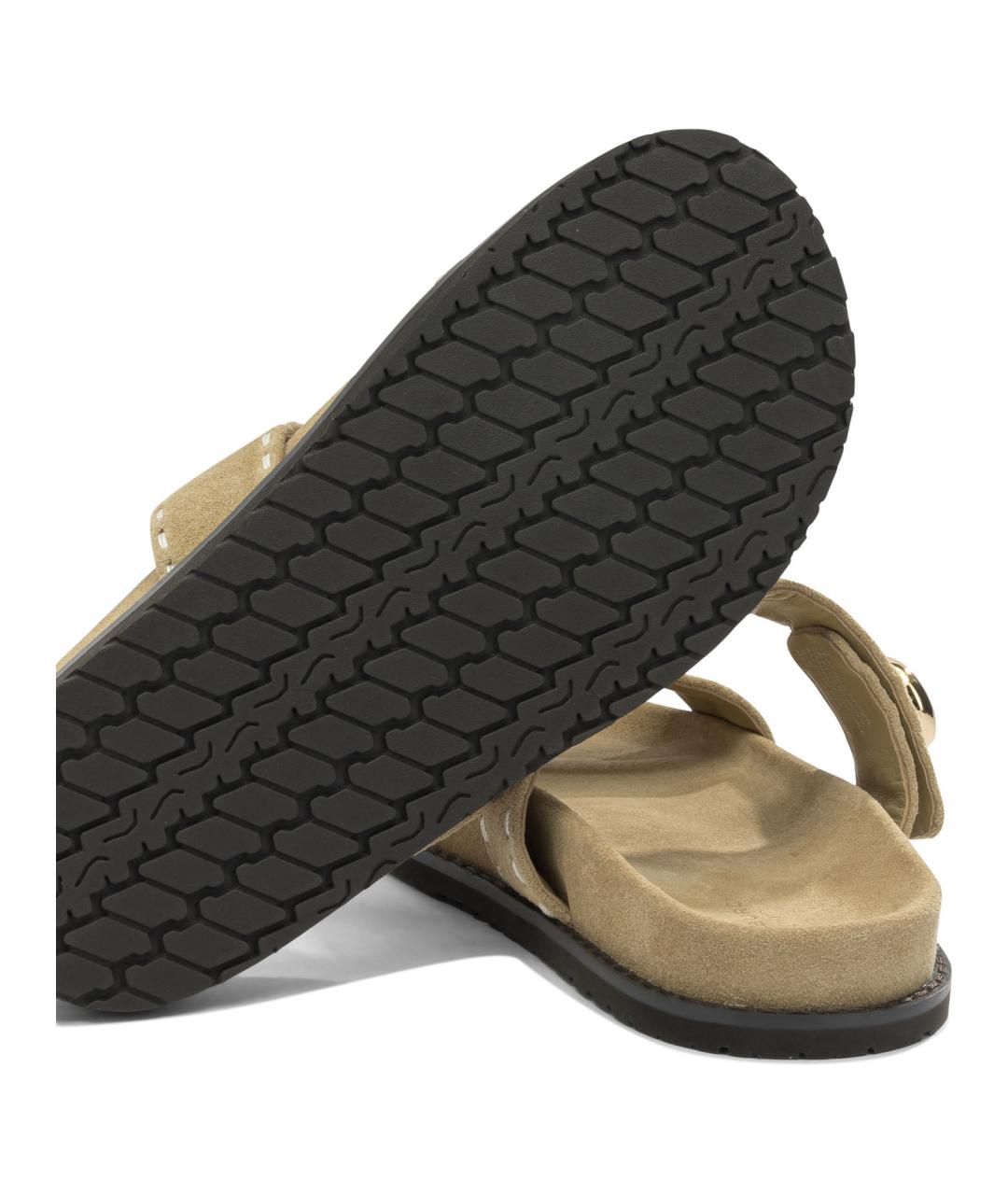 TORY BURCH Бежевые замшевые сандалии, фото 5