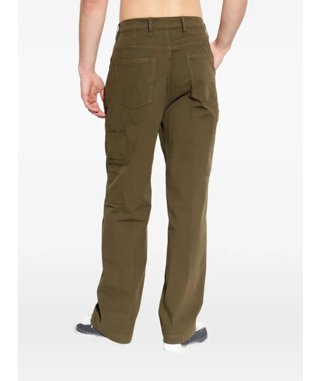 DRIES VAN NOTEN Зеленые хлопковые повседневные брюки, фото 3