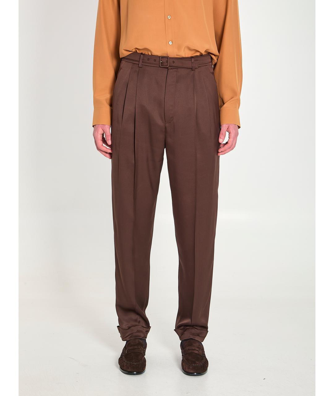 SAINT LAURENT Коричневые повседневные брюки, фото 5