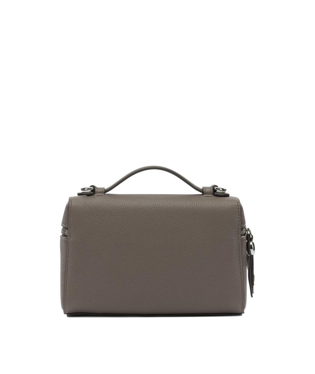 TORY BURCH Коричневая кожаная сумка с короткими ручками, фото 3