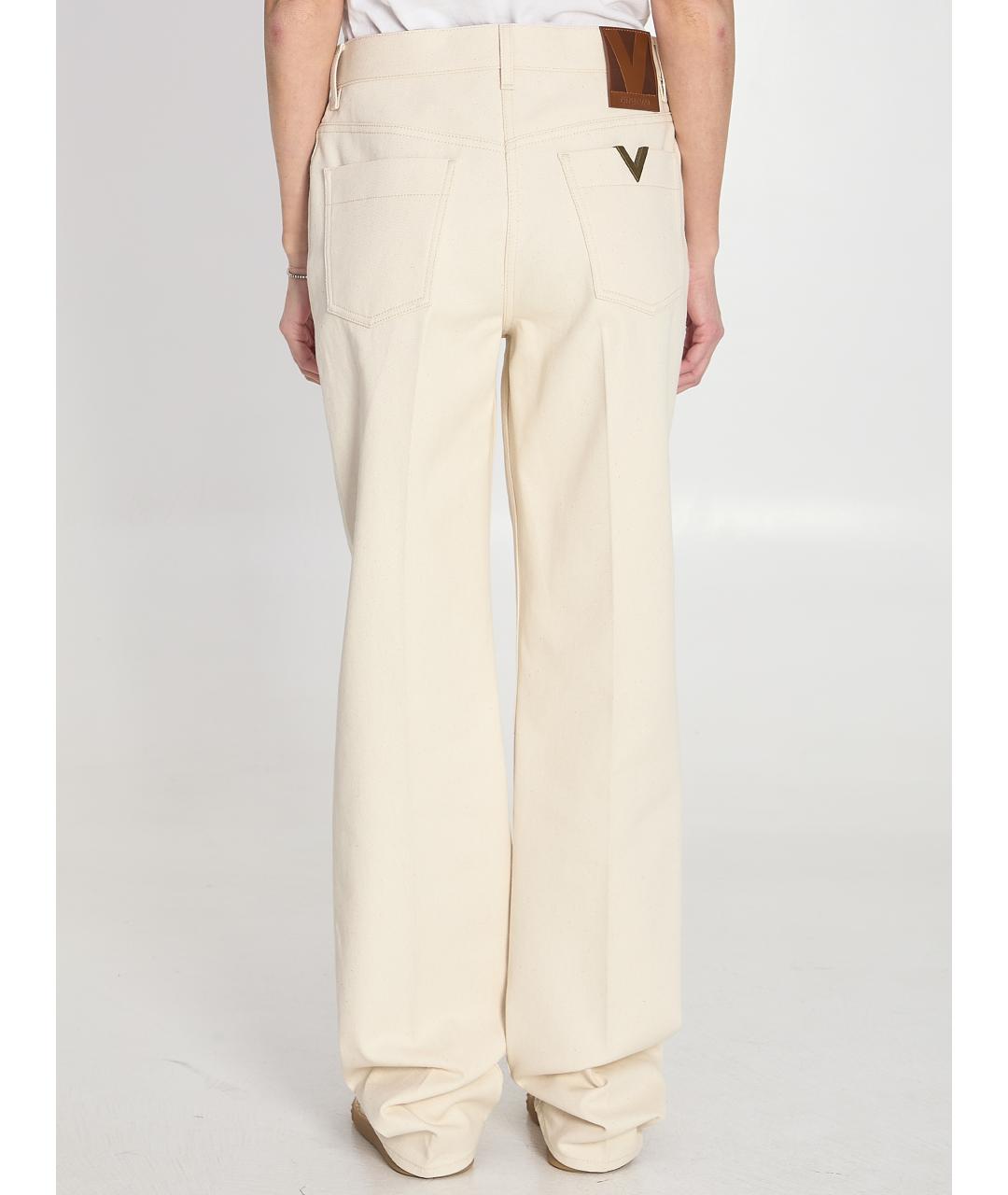 VALENTINO Бежевые хлопковые прямые джинсы, фото 4