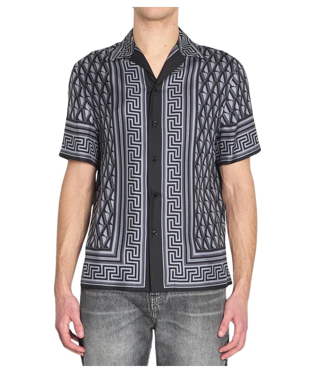 VERSACE Серая шелковая кэжуал рубашка, фото 1