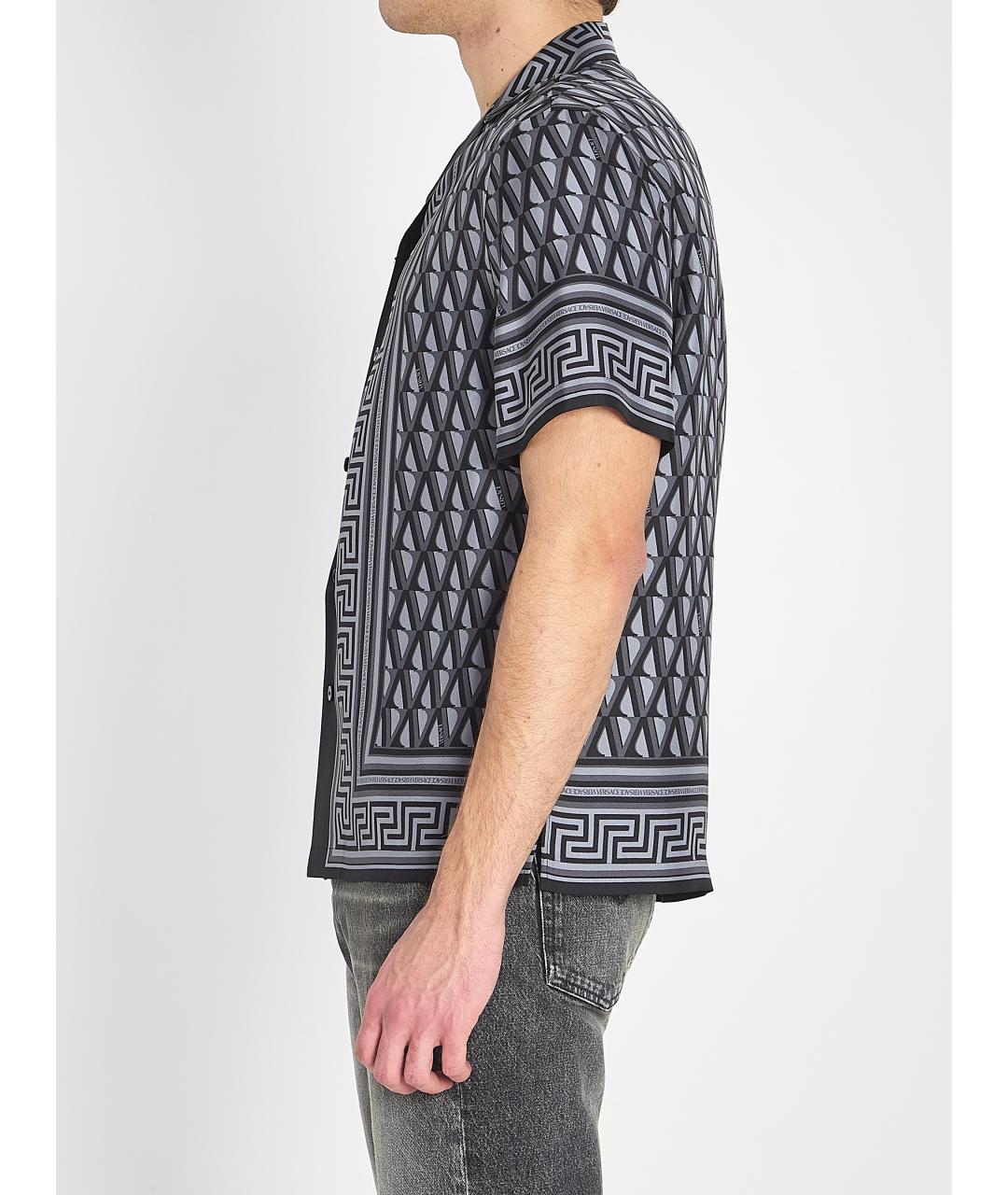 VERSACE Серая шелковая кэжуал рубашка, фото 3