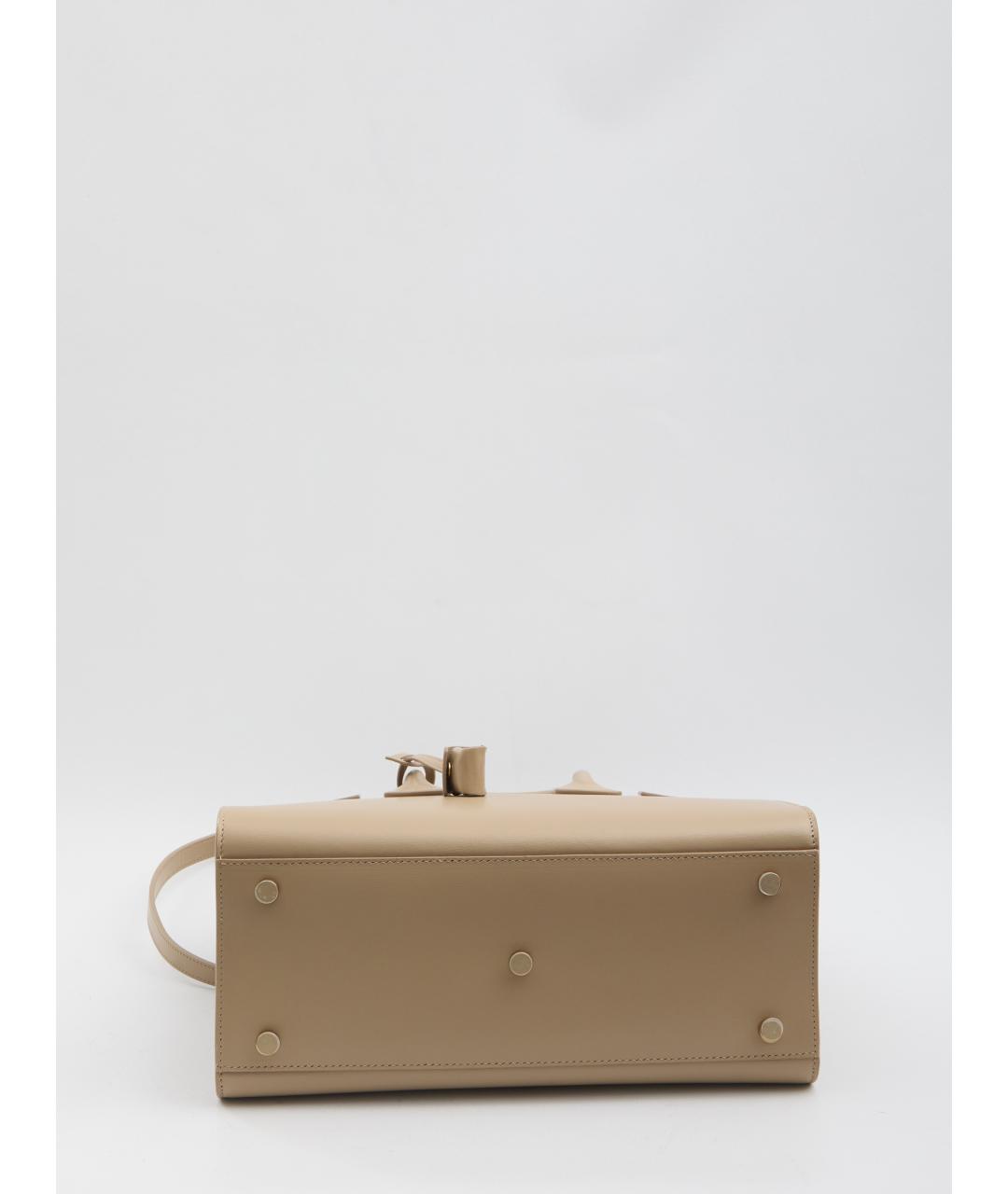 SAINT LAURENT Бежевая кожаная сумка тоут, фото 3