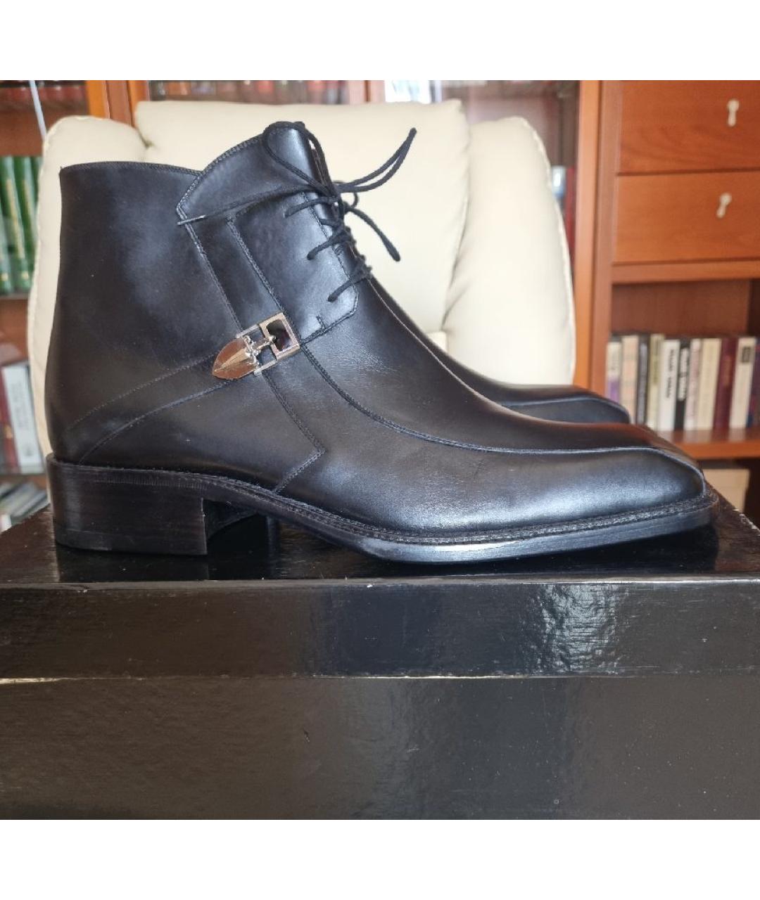 CESARE PACIOTTI Черные кожаные высокие ботинки, фото 7