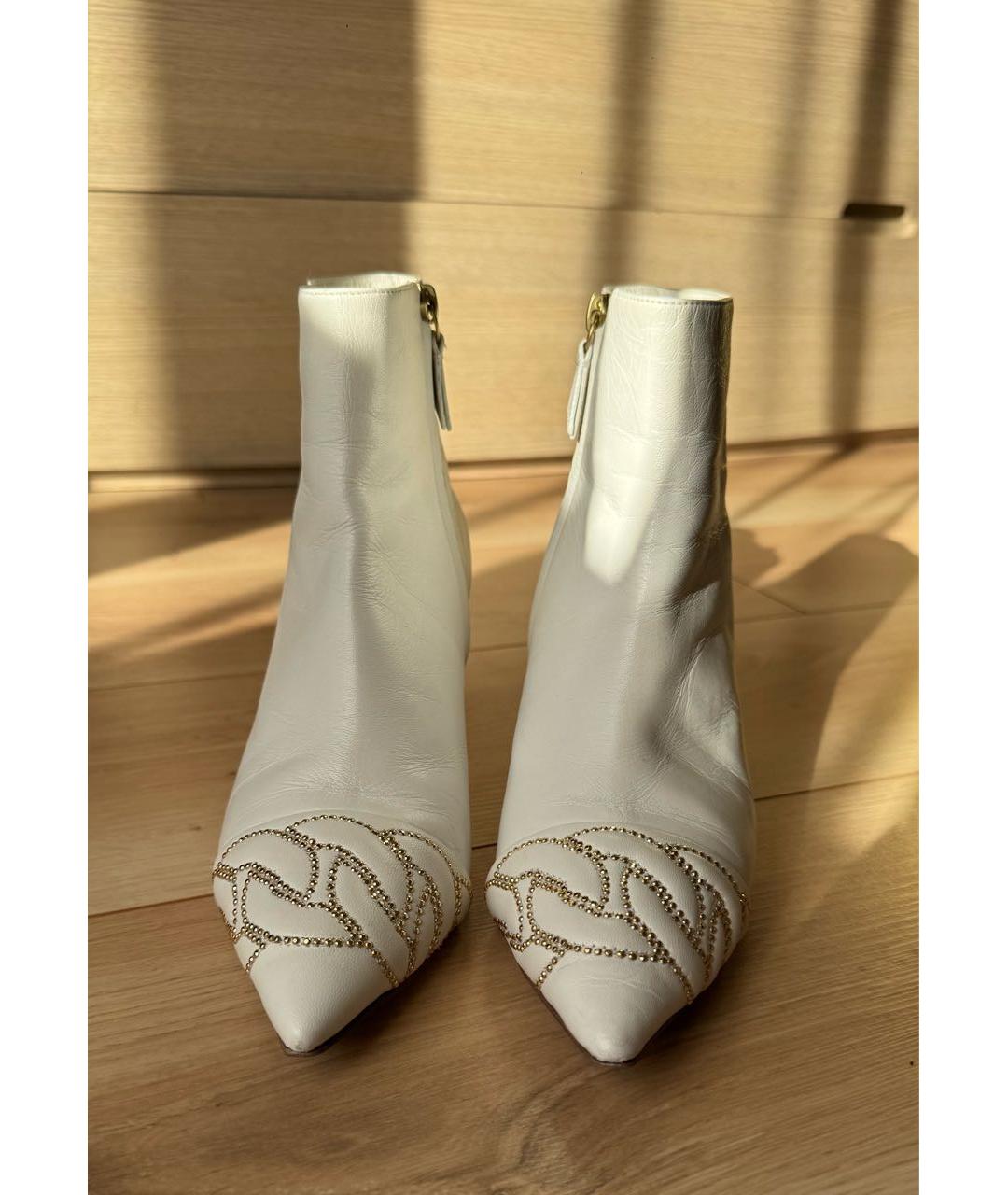 CASADEI Белые кожаные ботильоны, фото 2