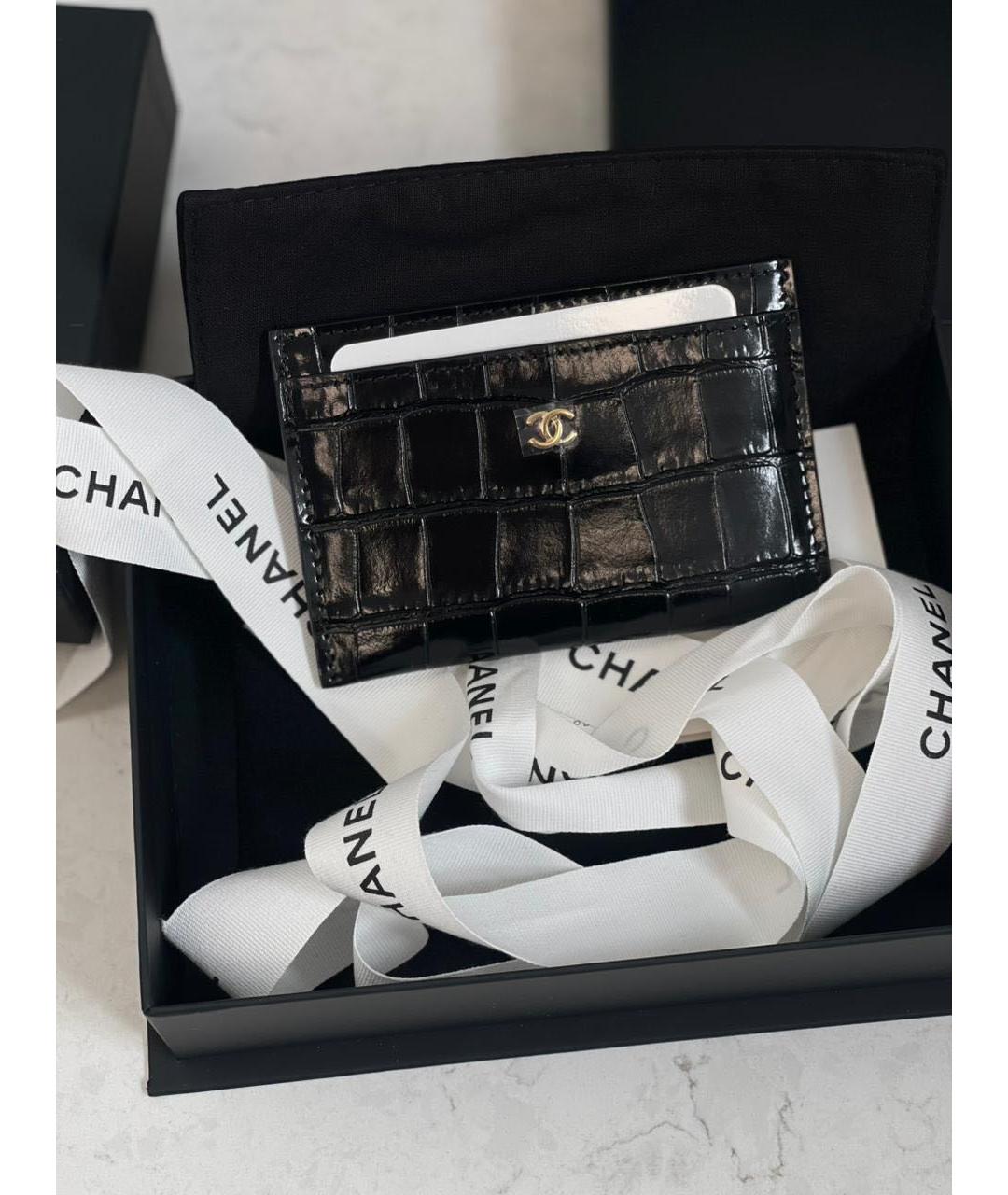 CHANEL Черный кожаный кардхолдер, фото 2