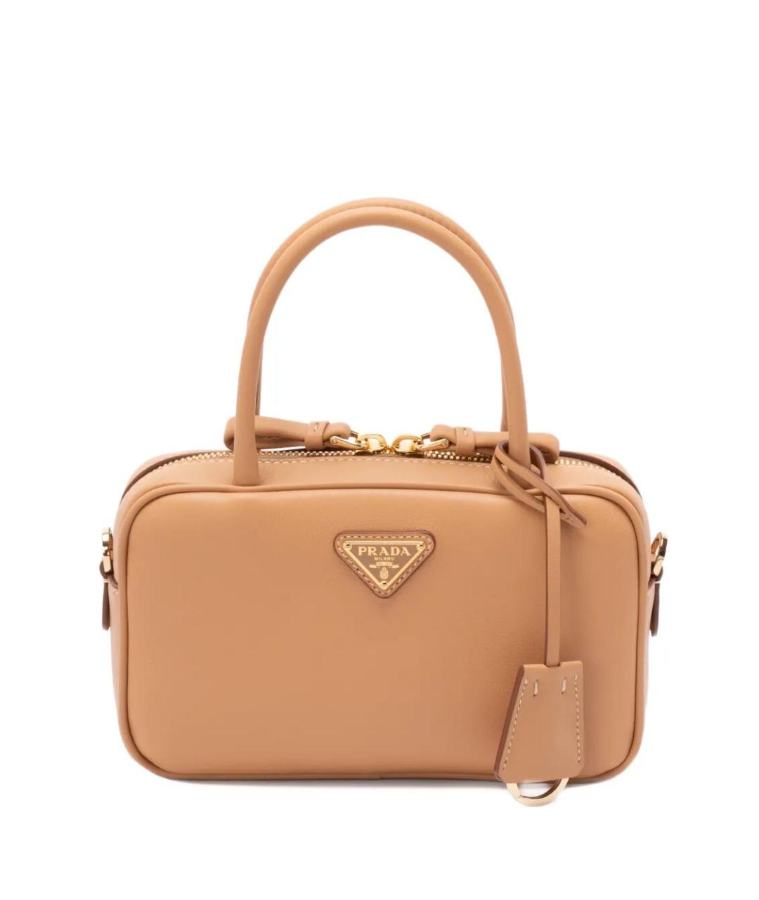 PRADA Бежевая кожаная сумка через плечо, фото 1