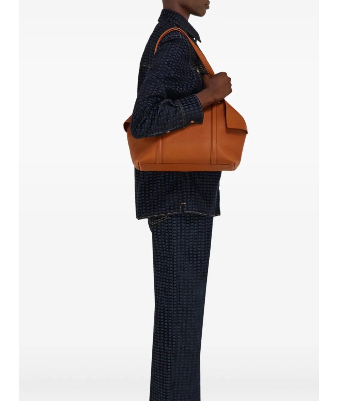 FERRAGAMO Коричневая кожаная сумка тоут, фото 2