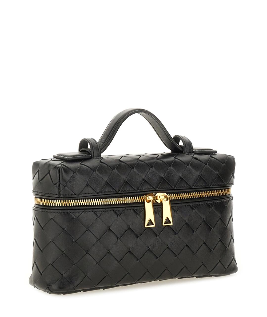 BOTTEGA VENETA Черная кожаная сумка через плечо, фото 3