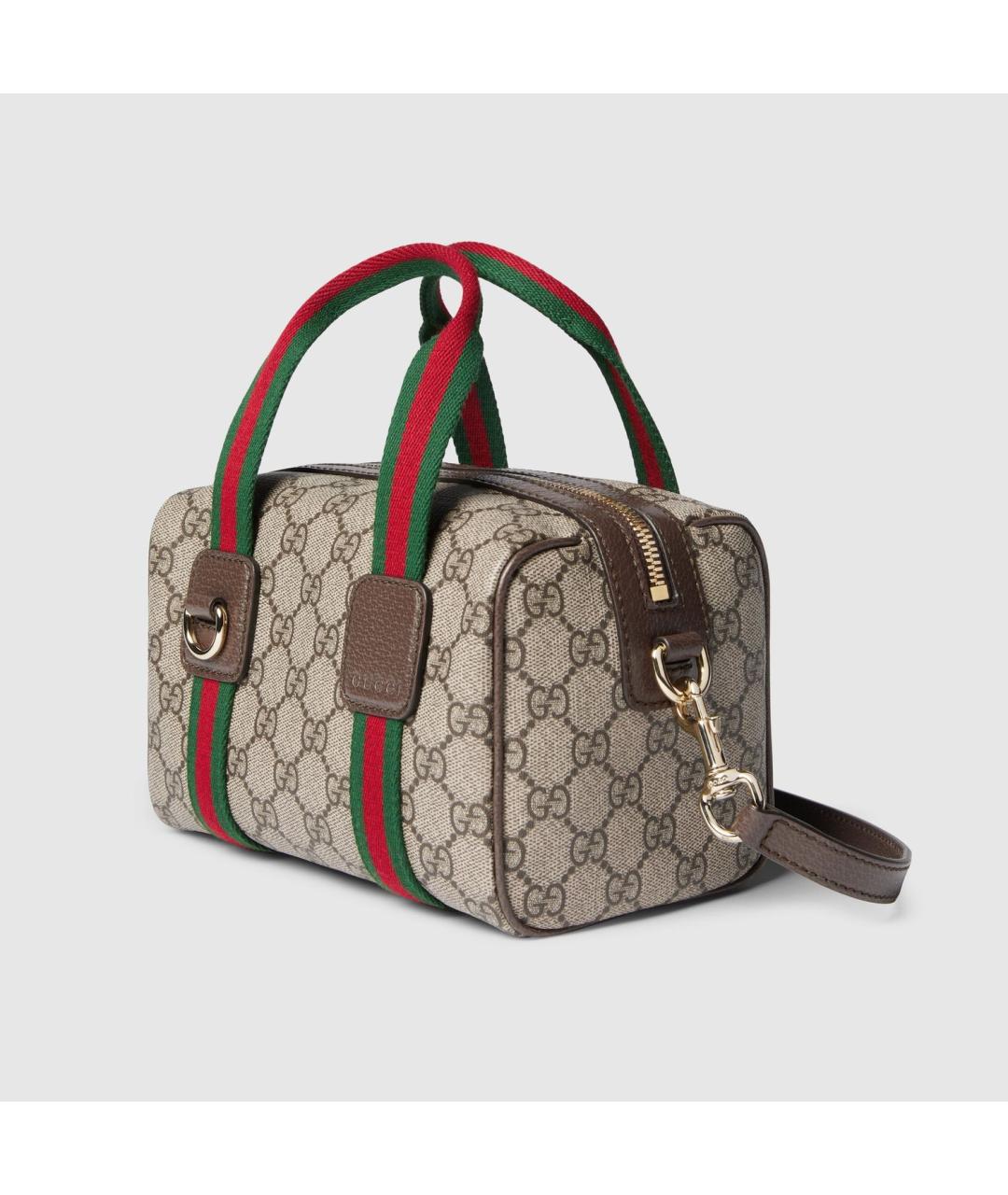 GUCCI Бежевая хлопковая сумка с короткими ручками, фото 2