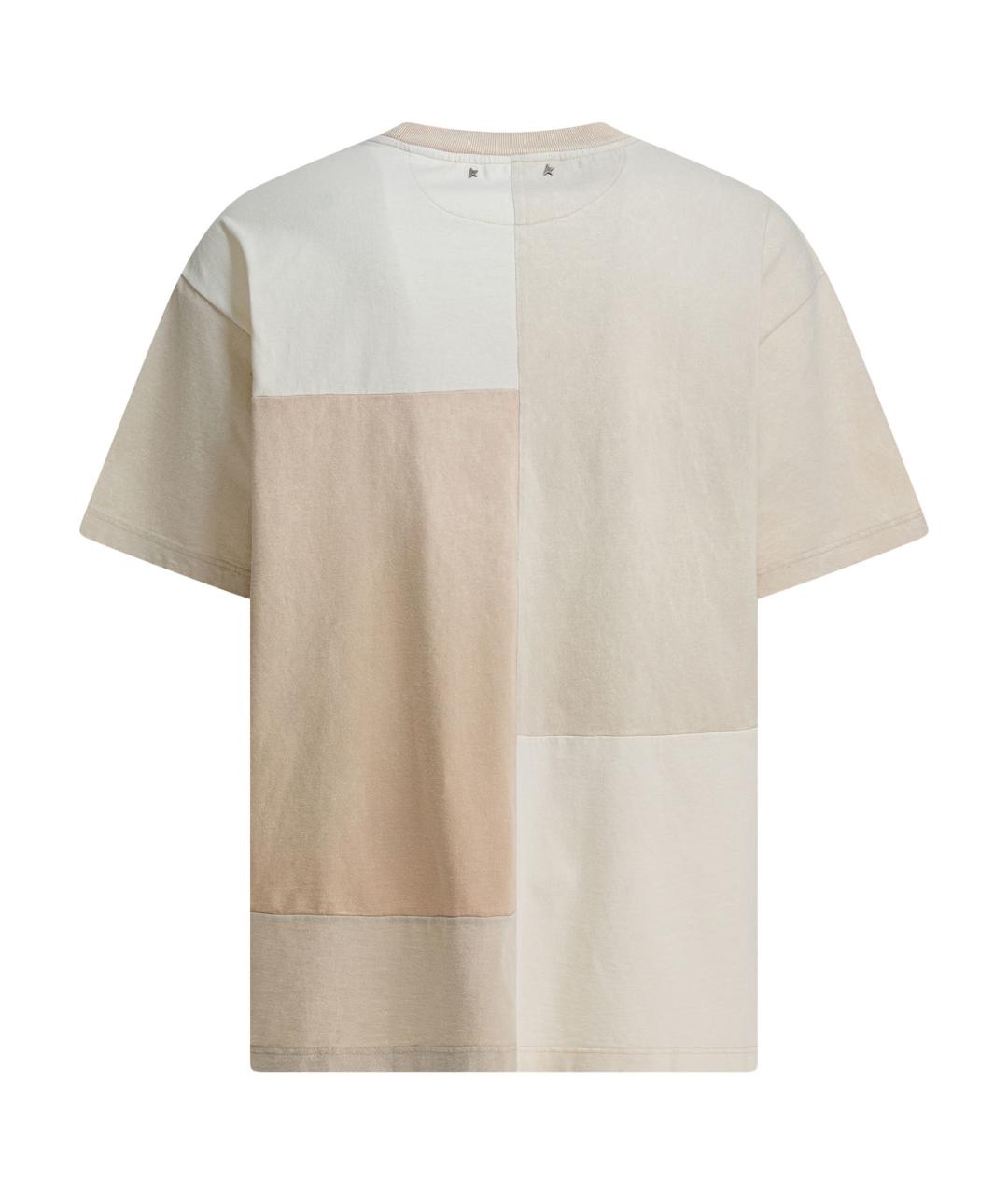 GOLDEN GOOSE DELUXE BRAND Бежевая хлопковая футболка, фото 2