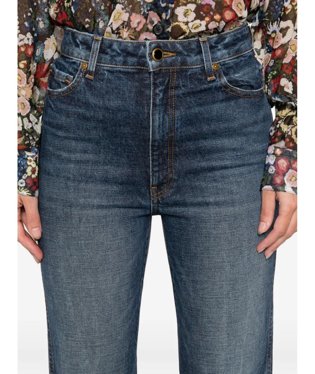 KHAITE Синие хлопковые прямые джинсы, фото 5