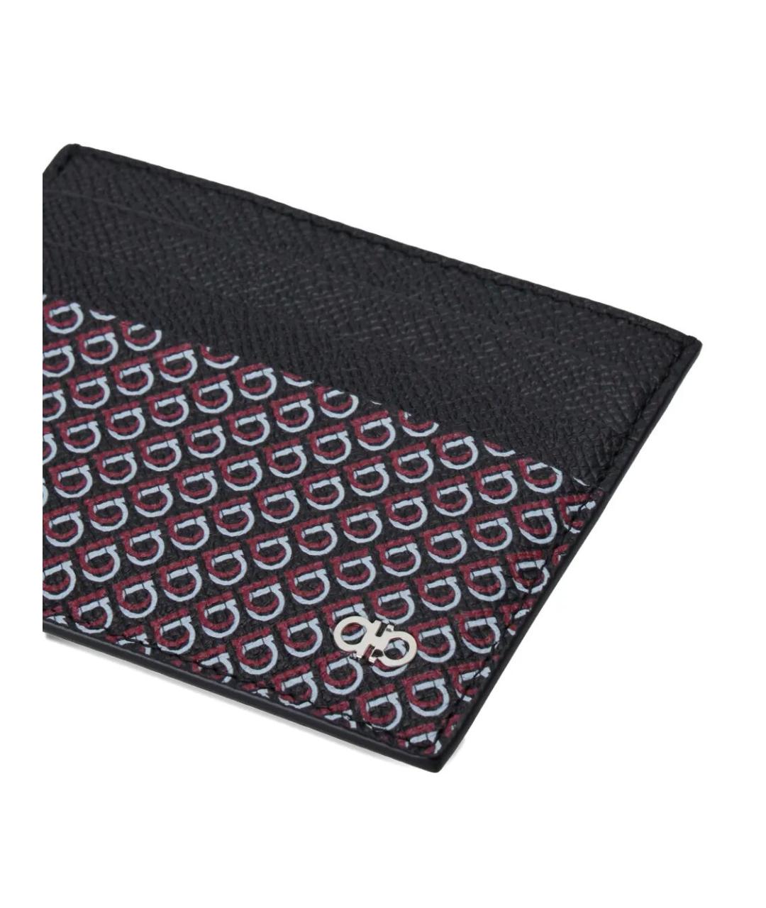 FERRAGAMO Черный кожаный кардхолдер, фото 3